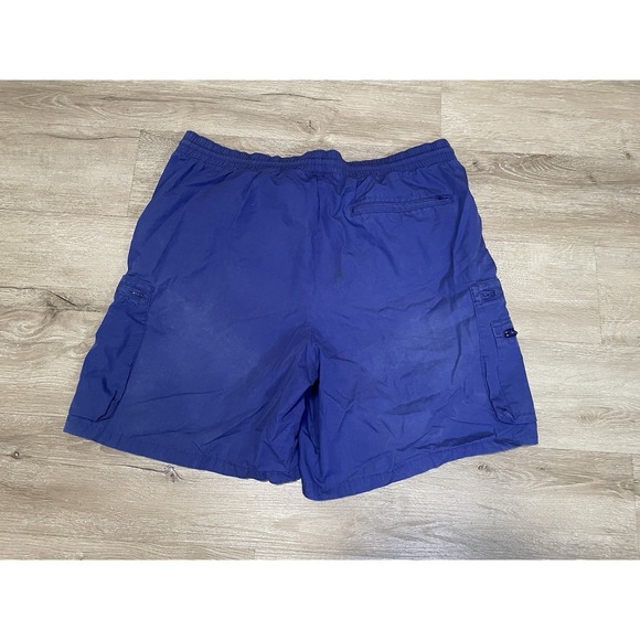 VTG Columbia Mesh Lined Drawstring 7"Cargo Shorts Mens Sz L Swim Trunks Blue - Picture 2 of 8